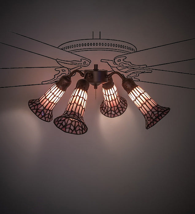 Meyda Tiffany 261517 Four Light Fan Light, Mahogany Bronze