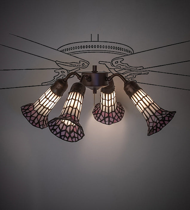 Meyda Tiffany 261518 Four Light Fan Light, Mahogany Bronze