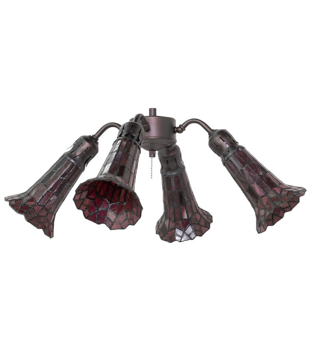 Meyda Tiffany 261519 Four Light Fan Light, Mahogany Bronze