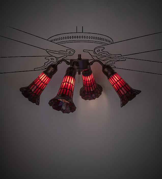 Meyda Tiffany 261519 Four Light Fan Light, Mahogany Bronze