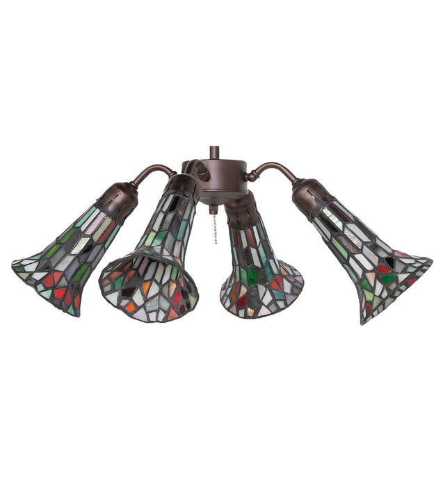 Meyda Tiffany 261521 Four Light Fan Light, Mahogany Bronze