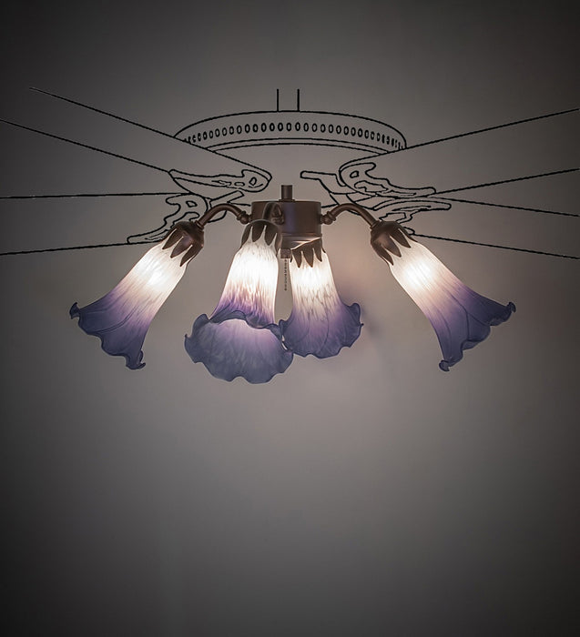 Meyda Tiffany 261522 Four Light Fan Light, Mahogany Bronze