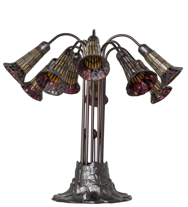 Meyda Tiffany 261667 Ten Light Table Lamp, Mahogany Bronze