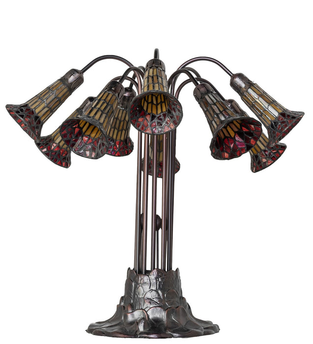 Meyda Tiffany 261667 Ten Light Table Lamp, Mahogany Bronze