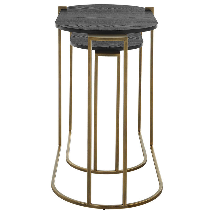 Uttermost 22882 Nesting Tables, Set/2, Antique Brass
