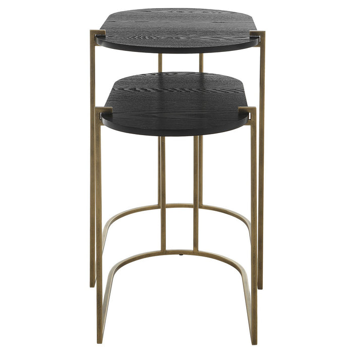 Uttermost 22882 Nesting Tables, Set/2, Antique Brass
