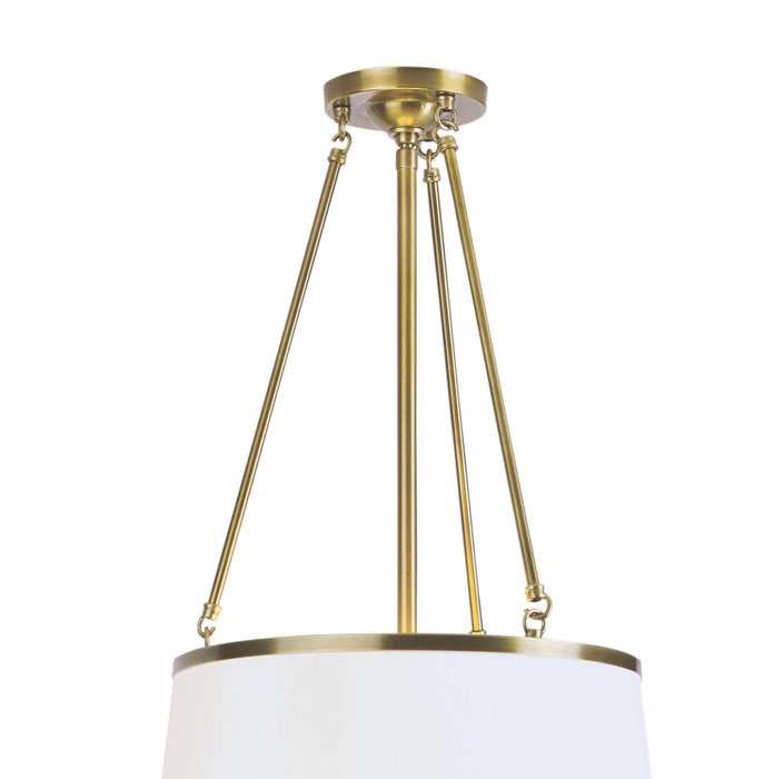 Norwell Lighting 5280_AG_CS Three Light Chandelier, Aged Brass