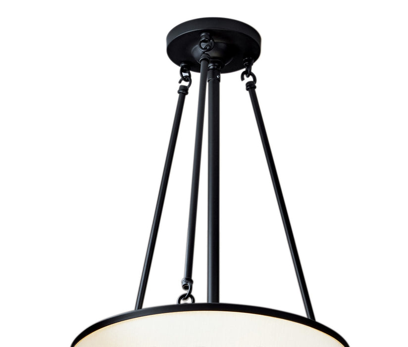 Norwell Lighting 5280_MB_CS Three Light Chandelier, Matte Black