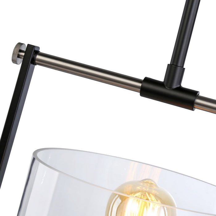 Artcraft AC11741NB One Light Pendant, Black & Nickel