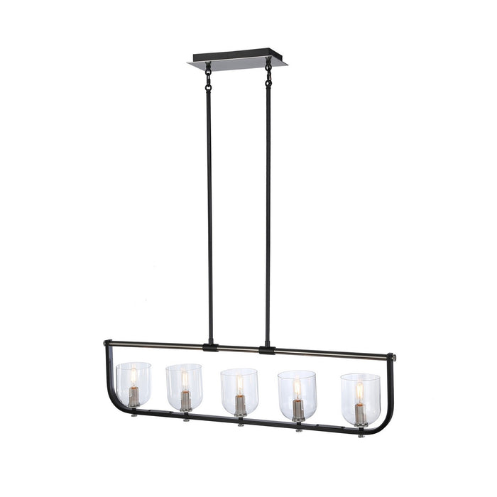 Artcraft AC11745NB Five Light Island Pendant, Black & Nickel