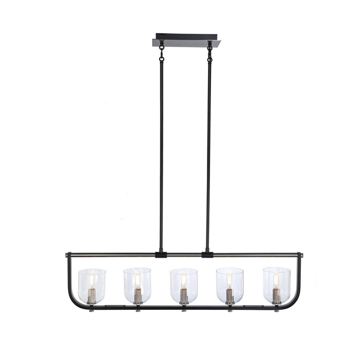 Artcraft AC11745NB Five Light Island Pendant, Black & Nickel
