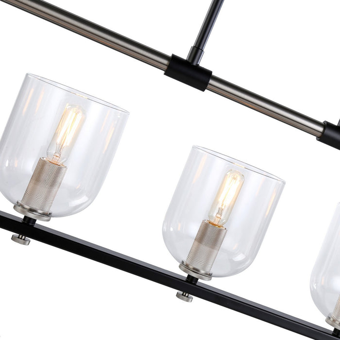 Artcraft AC11745NB Five Light Island Pendant, Black & Nickel