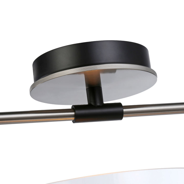 Artcraft AC11743NB One Light Semi-Flush Mount, Black & Nickel