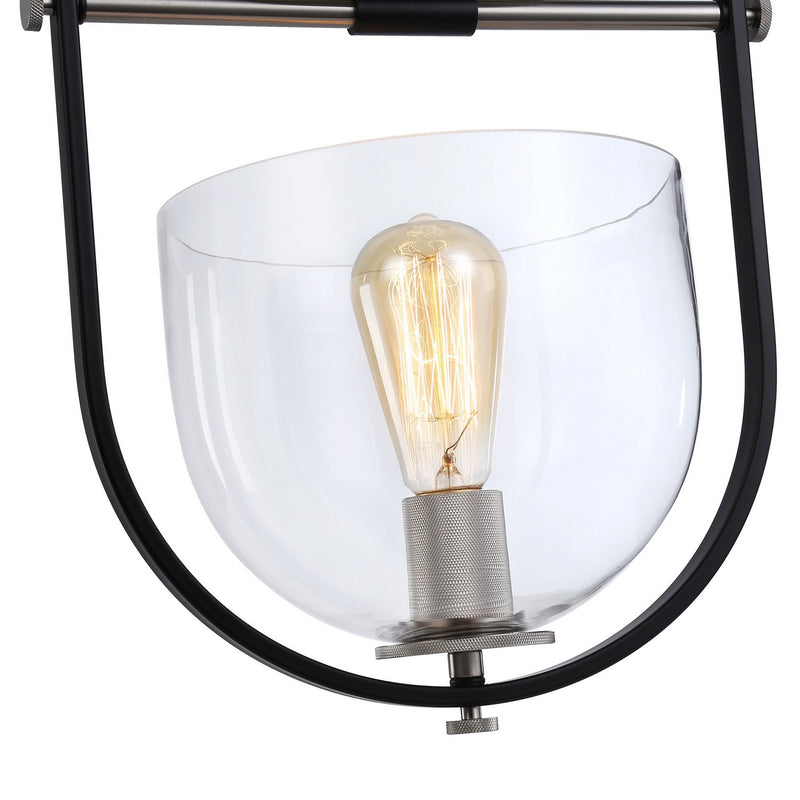Artcraft AC11743NB One Light Semi-Flush Mount, Black & Nickel