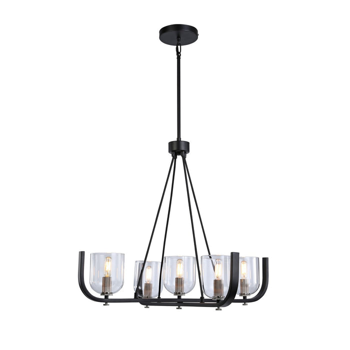Artcraft AC11746NB Five Light Chandelier, Black & Nickel