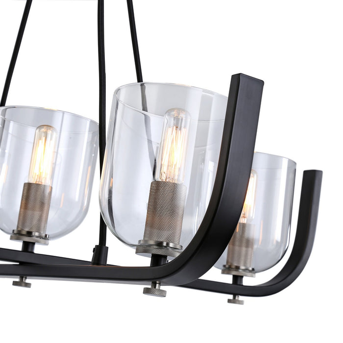 Artcraft AC11746NB Five Light Chandelier, Black & Nickel