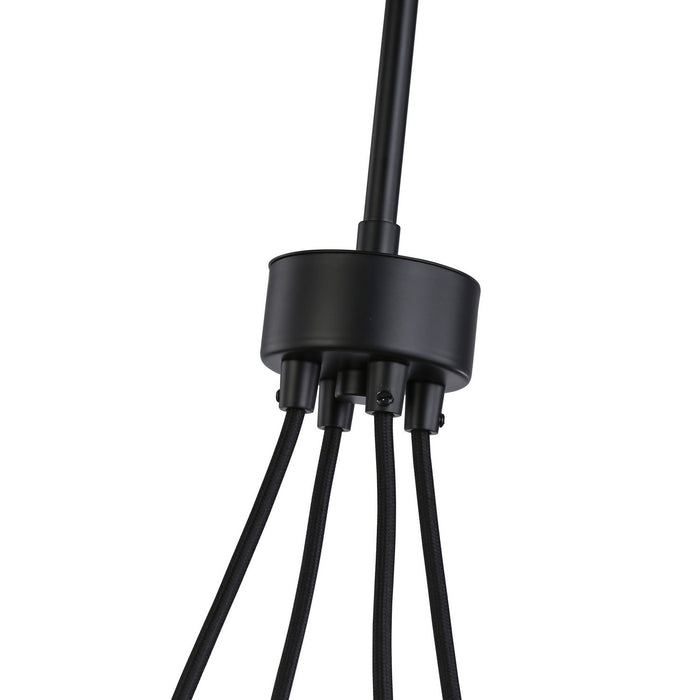 Artcraft AC11746BB Five Light Chandelier, Black & Brass