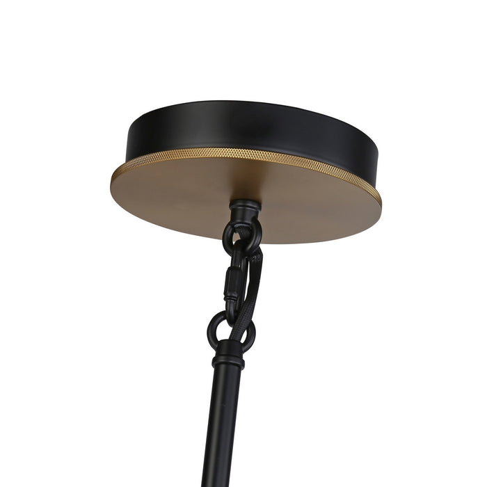 Artcraft AC11741BB One Light Pendant, Black & Brass