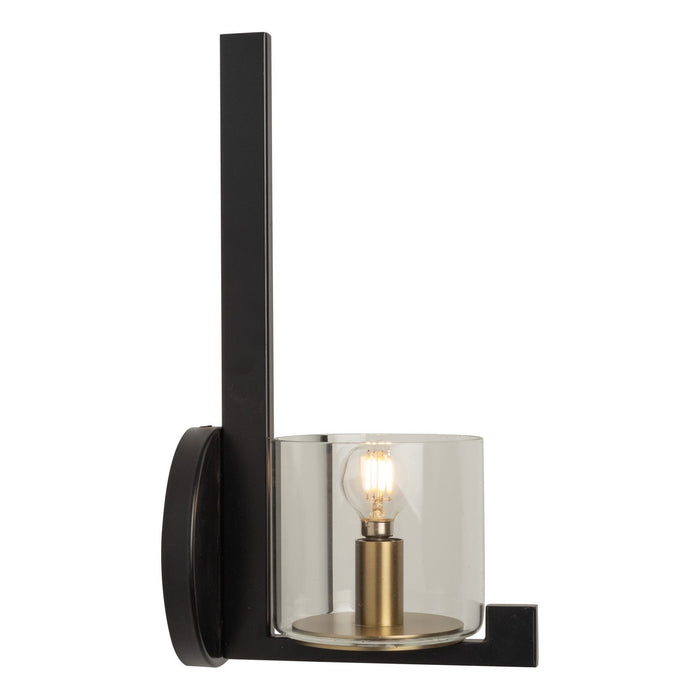 Artcraft AC11820BB One Light Wall Sconce, Black and Brass