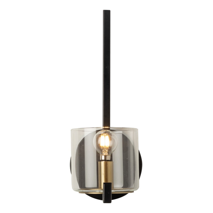 Artcraft AC11820BB One Light Wall Sconce, Black and Brass