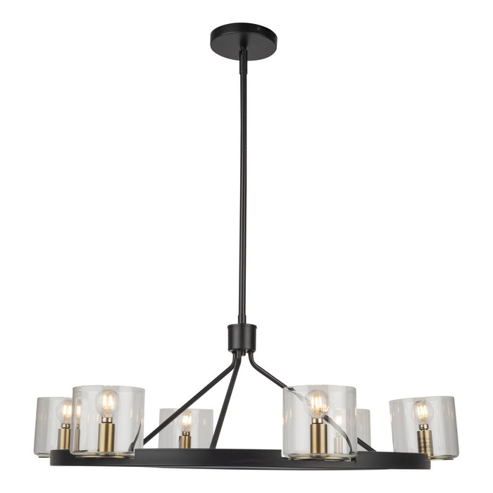 Artcraft AC11826BB Six Light Chandelier, Black and Brass