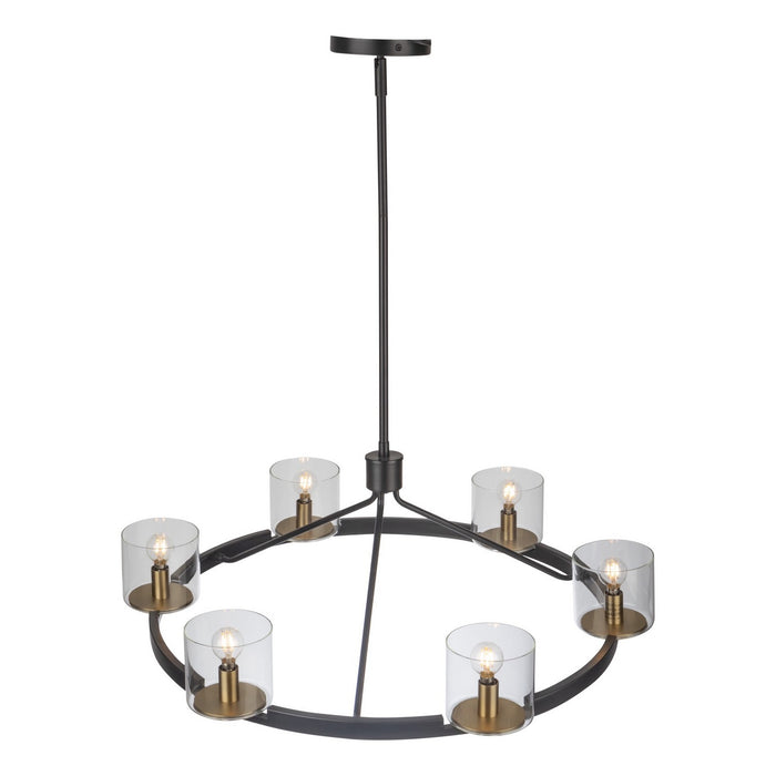 Artcraft AC11826BB Six Light Chandelier, Black and Brass