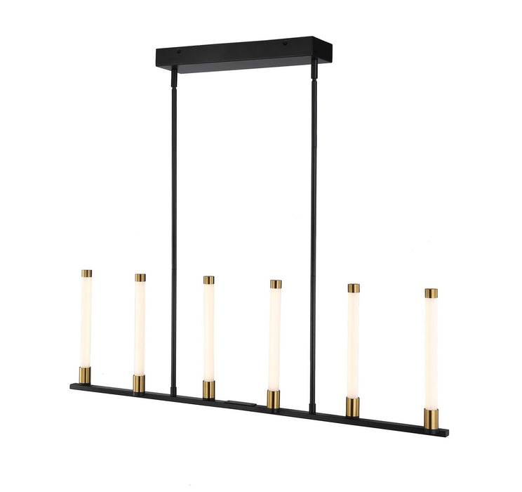 Artcraft SC13086BB LED Island Pendant, Matte Black & Brass