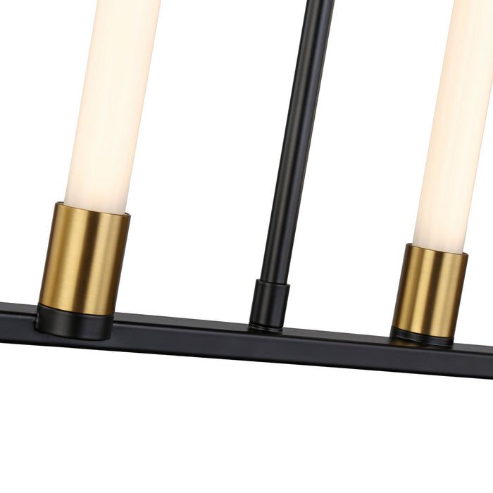 Artcraft SC13086BB LED Island Pendant, Matte Black & Brass
