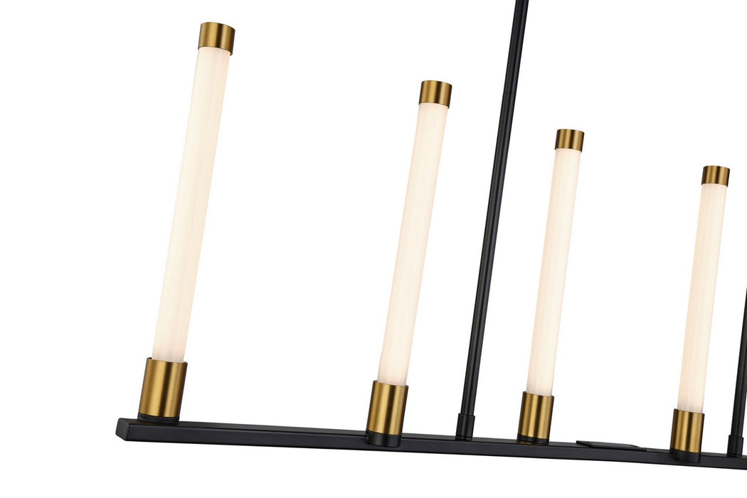 Artcraft SC13086BB LED Island Pendant, Matte Black & Brass