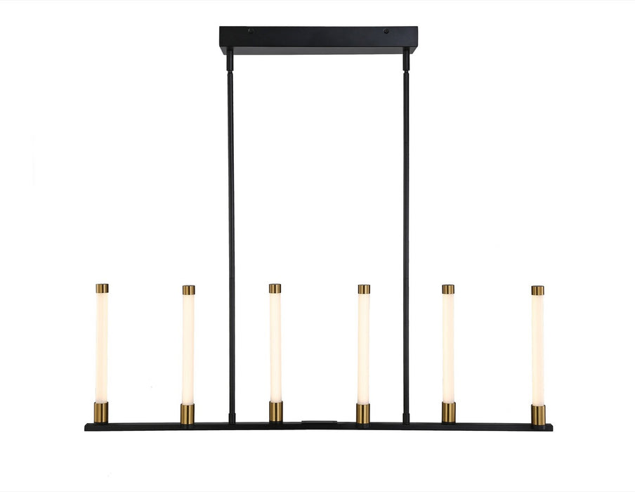 Artcraft SC13086BB LED Island Pendant, Matte Black & Brass