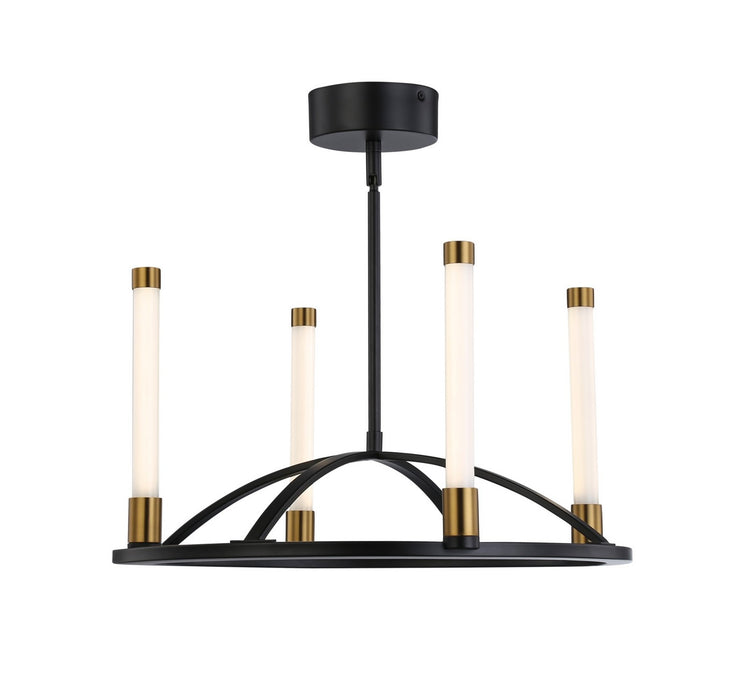 Artcraft SC13084BB LED Chandelier, Matte Black & Brass