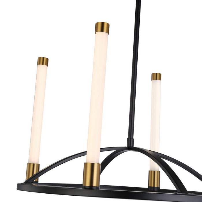 Artcraft SC13084BB LED Chandelier, Matte Black & Brass