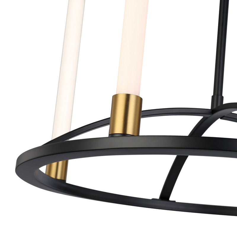 Artcraft SC13084BB LED Chandelier, Matte Black & Brass