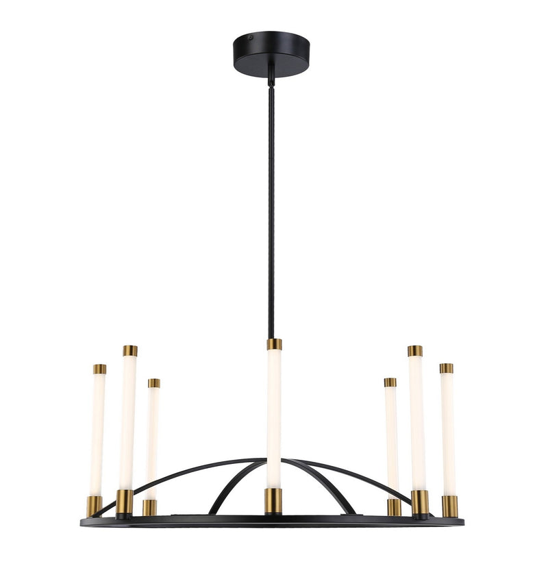 Artcraft SC13088BB LED Chandelier, Matte Black & Brass