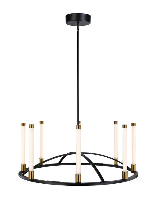 Artcraft SC13088BB LED Chandelier, Matte Black & Brass