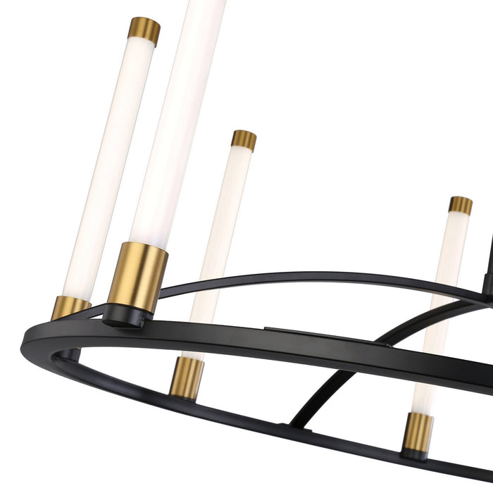Artcraft SC13088BB LED Chandelier, Matte Black & Brass
