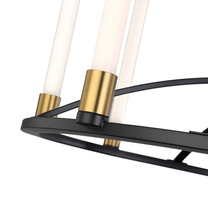 Artcraft SC13088BB LED Chandelier, Matte Black & Brass