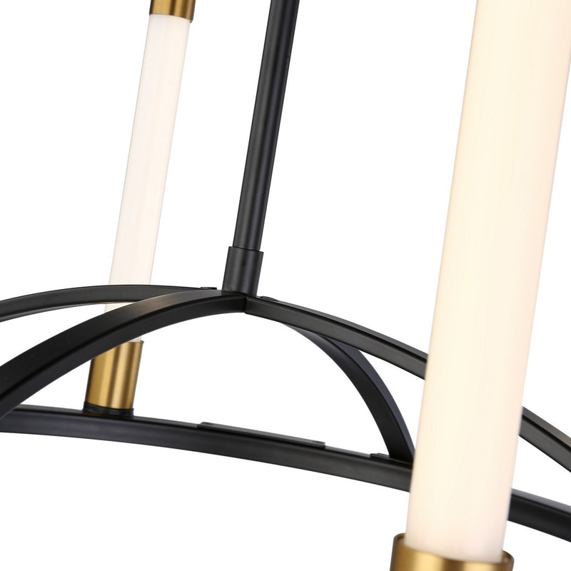 Artcraft SC13088BB LED Chandelier, Matte Black & Brass