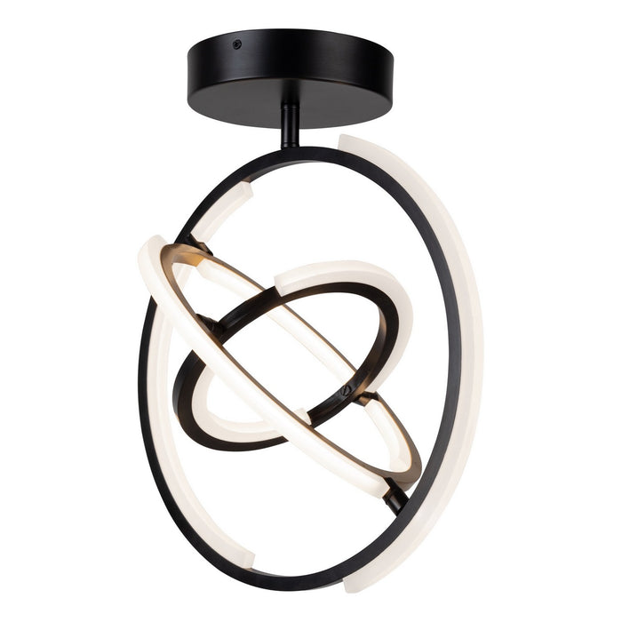 Artcraft AC6745BB LED Semi-Flush Mount, Black & Brass