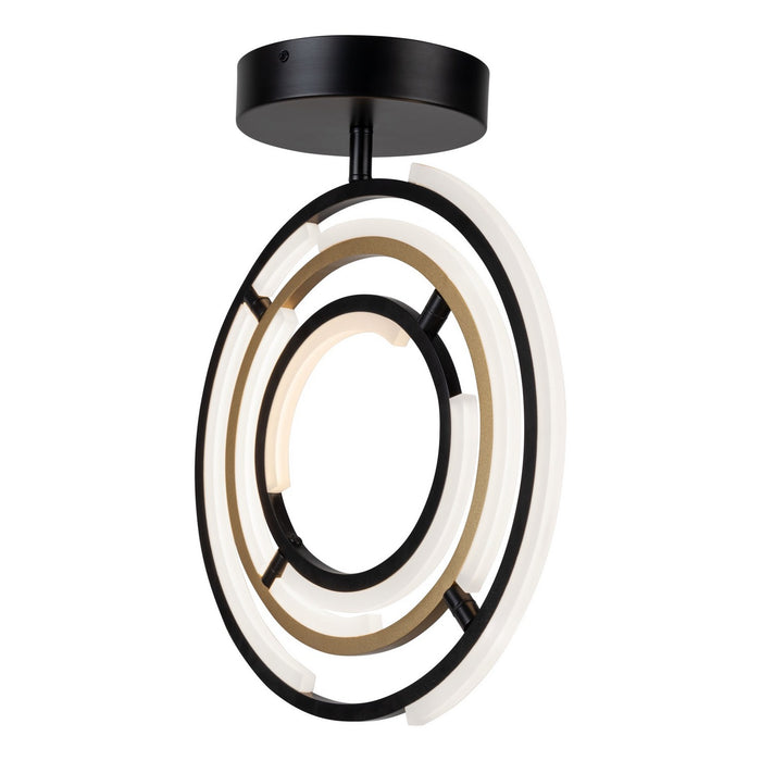 Artcraft AC6745BB LED Semi-Flush Mount, Black & Brass