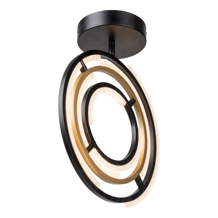 Artcraft AC6745BB LED Semi-Flush Mount, Black & Brass