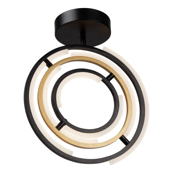Artcraft AC6745BB LED Semi-Flush Mount, Black & Brass