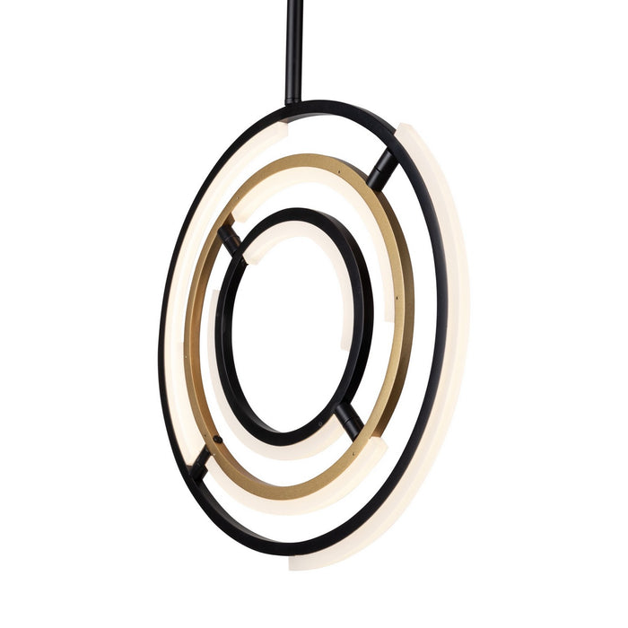 Artcraft AC6740BB LED Pendant, Black & Brass