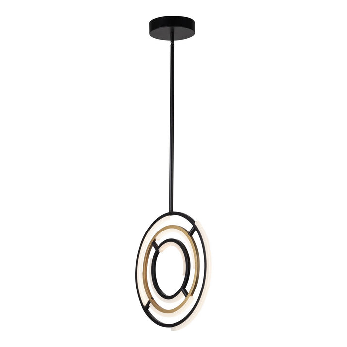 Artcraft AC6740BB LED Pendant, Black & Brass