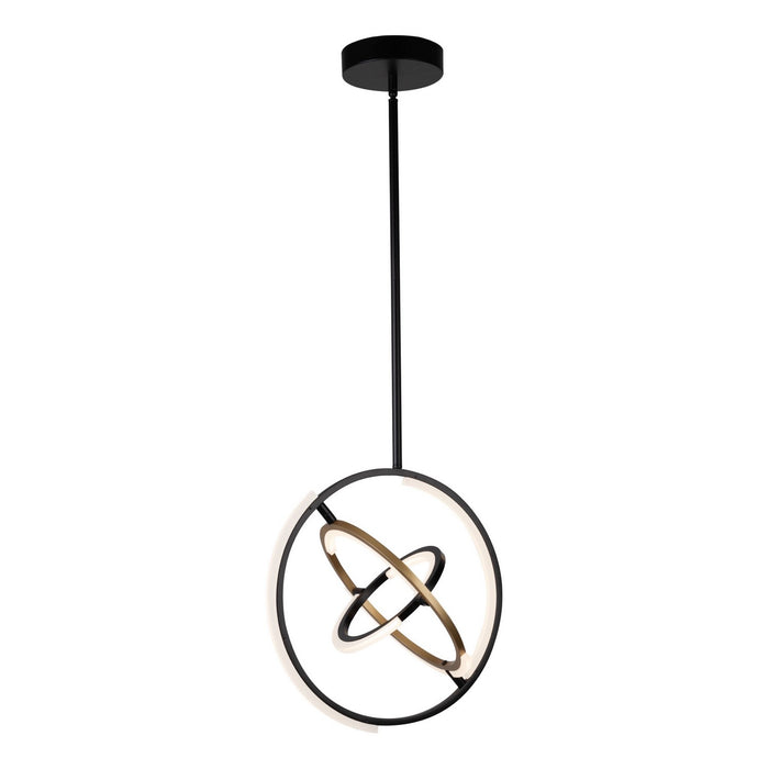 Artcraft AC6740BB LED Pendant, Black & Brass