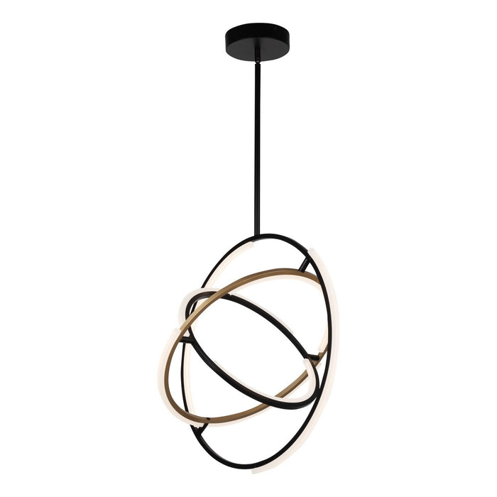 Artcraft AC6741BB LED Pendant, Black & Brass