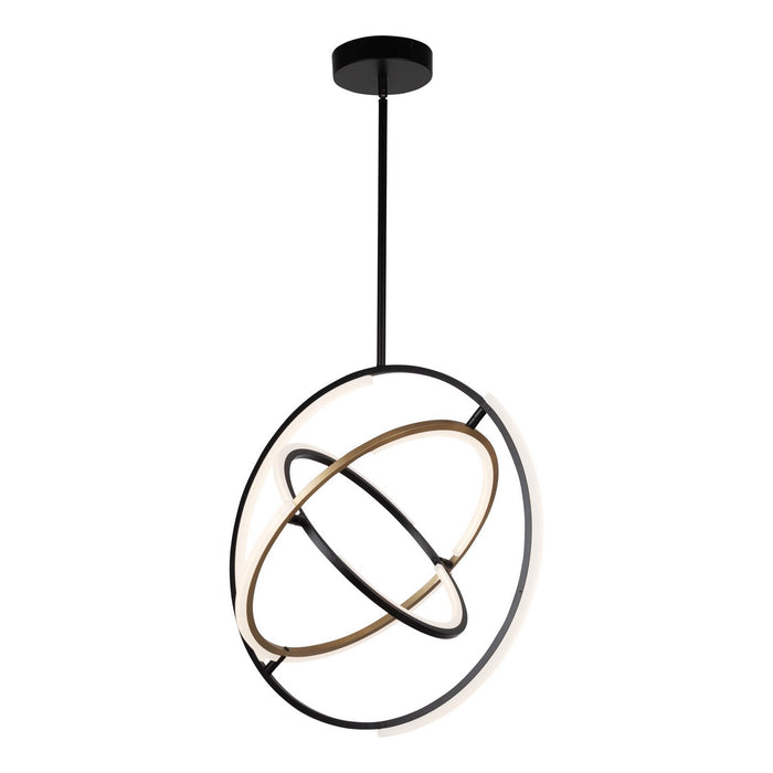 Artcraft AC6741BB LED Pendant, Black & Brass