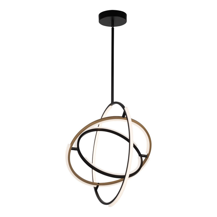 Artcraft AC6741BB LED Pendant, Black & Brass