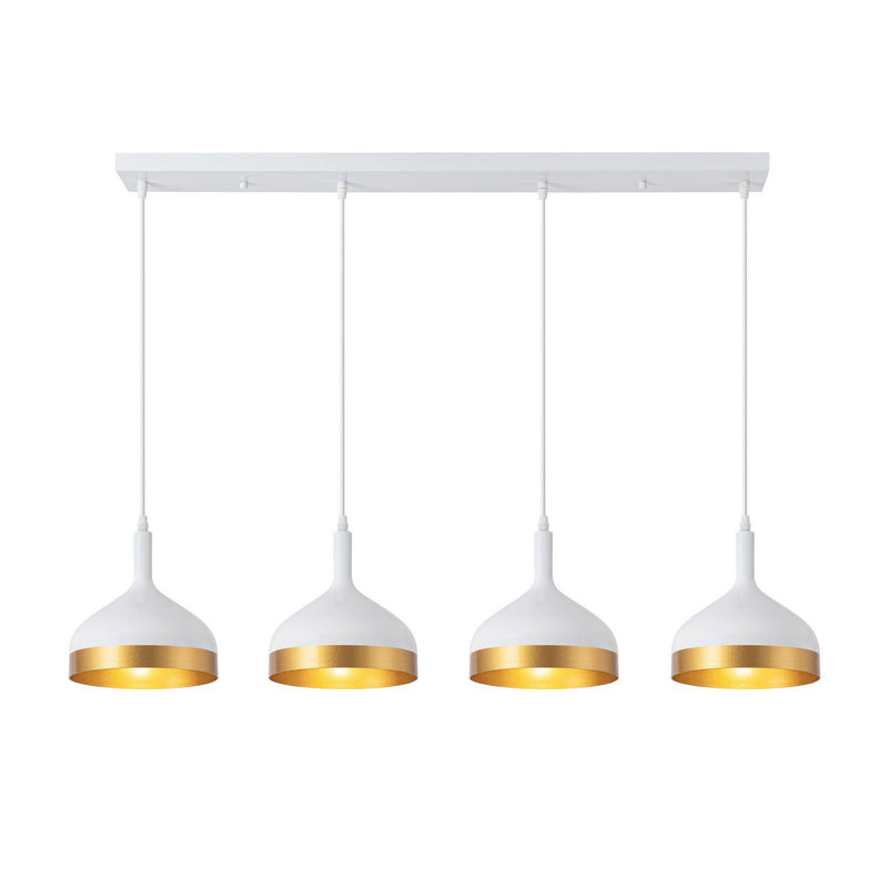 Artcraft SC13354WH Four Light Island Pendant, White & Gold