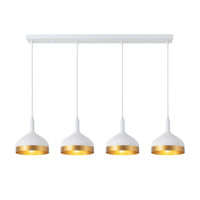 Artcraft SC13354WH Four Light Island Pendant, White & Gold
